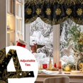 thumbnail image 5 of Gold Winter Snowflakes Tie Up Valances Curtain, Plant Pine Branch Black Background Adjustable Rod Pocket Short Window Treatment Tie Up Curtains Valances for Kitchen Living Room Bathroom 42x18 Inches, 5 of 9