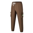 thumbnail image 3 of Styesk Men's Pants Men Fashion Solid Color Loose And Comfortable Motion Straight-leg Work Clothes Shorts, 3 of 5