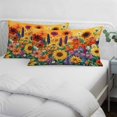 thumbnail image 4 of Colorful Flowers King Size Pillow Cover, Pillowcase Protectors with Zipper, Breathable Decorative Throw Pillow Case Cover, Farmhouse Sunflower Daisy Pillow Shams for Couch Sofa 20x36Inch, 4 of 8