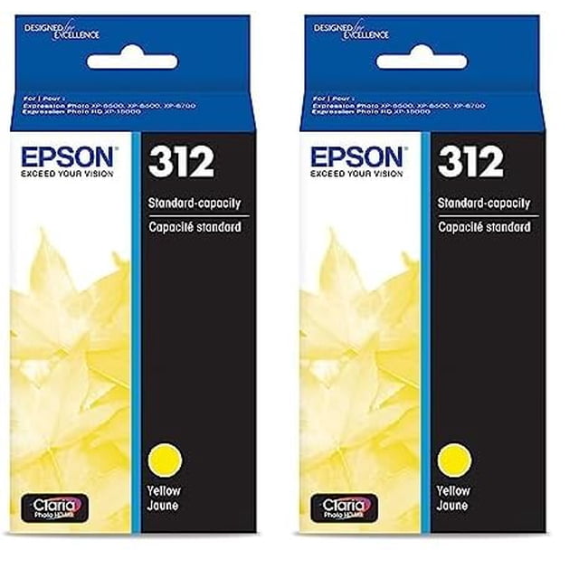 Cartucho de tinta Epson T312 Claria Photo HD amarillo (paquete de 2)