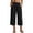 *Black, variant on VBVC Women's Cotton Linen High Waisted Capri Pants , Summer Wide Leg Cropped Pants For Women , Ladies' Fold Over Waist Culottes with Pockets,Black,S-3XL