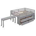 thumbnail image 6 of Harper & Bright Designs Full Size Loft Bed with Retractable Writing Desk and 4 Drawers, Wooden Loft Bed with Lateral Portable Desk and Shelves, Gray, 6 of 9