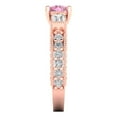 thumbnail image 3 of 2.33 ct Round Cut Simulated Pink Diamond 3 Stone 14K Rose Gold Womens Engagement Ring, 3 of 5