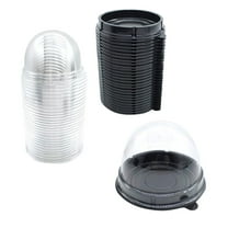 50 Set Black bottom Clear cover plastic mini cake box,muffin box,moon cake box,mung bean cake snow Mei Niang box