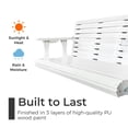 thumbnail image 3 of Innovaze 5 Ft Outdoor Wooden Porch Swing with Cupholders, Heavy Duty 880 LBS for 3 Seater,All-Weather resistant, White, 3 of 7