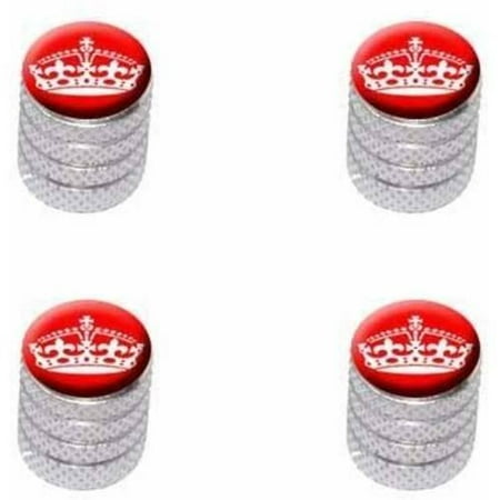 Crown Valve Caps - Keep Calm and Carry On Red Crown Tire Rim Wheel Aluminum Valve Stem Caps, Multiple Colors