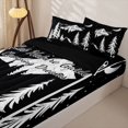 thumbnail image 3 of Homewish Kids Camping Zipper Full Size Comforter Sets with Fitted Sheet and 2 Pillowcases For Camper Gifts,Rustic Country Style Zipper Bedding Set For Kids,Black Reversible,4-Piece, 3 of 7