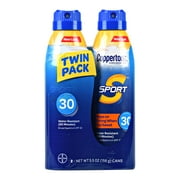 Coppertone Sport Sunscreen Spray SPF 30, Twin Pack (5.5 oz each)