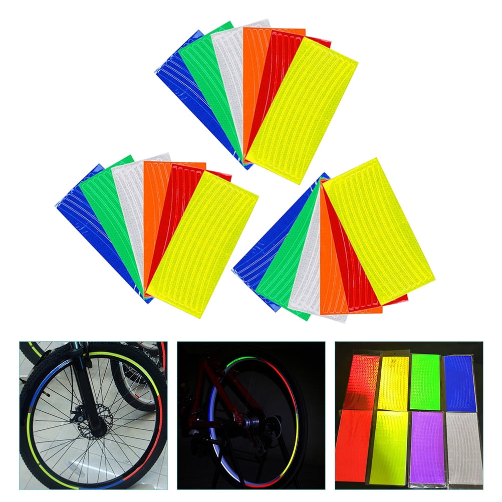 NIYANGLE 18pcs Reflective Wheel Rim Stickers Glow Stripes For Bike And Motorcycle Easy To Install Tire Decals Light