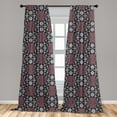 thumbnail image 4 of Ambesonne Floral Curtains, Flowers Leaves Oriental Art, Pair of 28"x84", Pastel Pink and Avocado Green, 4 of 4