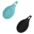 thumbnail image 2 of Oleegame 1PC Silicone Soup Spoon Pad Kitchenware Pad Shelf Spoon Pad Black Lake Blue Two Set Black, 2 of 5