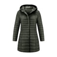 thumbnail image 7 of FDGIU Women's Hood Mid Length Quilted Puffer Coat, Full Zip Snap Button Lightweight Padded Jacket with Side Pockets for 2026 Fall Winter Travel Daily Layering, 7 of 7