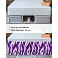 thumbnail image 7 of Purple White Moire Wrap Around Bed Skirts for King Bed 18" Drop, Bed Skirt with Adjustable Elastic Belt Dust Ruffle Bed Valance for Bedroom Hotel Luxury Modern Abstract Art Bed Frame Cover, 7 of 7