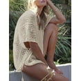 thumbnail image 3 of Swimsuit Cover Up for Women Summer Sexy Hollow Out Seethrough Crochet Bathing Suit Cover Up Swimwear Beach Cover Up with Tassel Shermie, 3 of 6