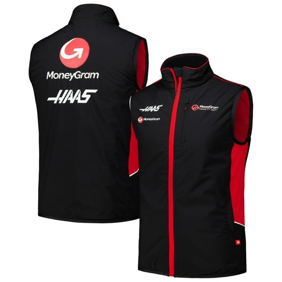 Men's  Black Haas F1 Team Gilet Lightweight Full-Zip Vest