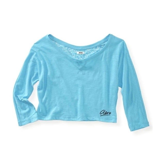 Aeropostale - Camiseta para dormir con espalda transparente para mujer, color azul, pequeña
