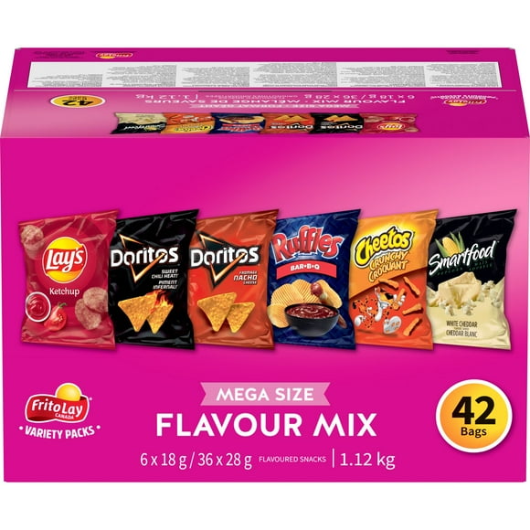Emballages de produits assortis Frito-Lay Mélange de saveurs Grignotines aromatisées 1116g