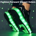 thumbnail image 4 of Yiomxhi Kids Roller Shoes, Boy Girl Sneakers with LED Light Wheels, Become Sport Sneaker for Birthday Christmas Children Gift, Adjustable Roller Skates Suitable for Outdoor School, 4 of 7