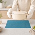 thumbnail image 3 of Unique Bargains 2 Pcs Rectangular Bamboo-like Texture Placemat Blue, 3 of 5