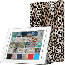 DuraSafe Cases For iPad 6th Gen / 5th Gen - 9.7" Slimline Series Lightweight Protective Cover with Dual Angle Stand & Clear PC Back Shell - Leopard
