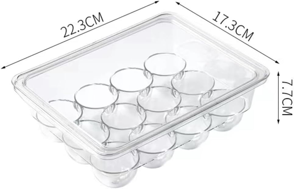 Egg Holder for Refrigerator,12 Eggs Container for Refrigerator,Egg Dispenser&Egg Storage Box for Fridge,Clear Plastic Egg Storage Container