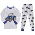 thumbnail image 6 of UAYOTSE Little Boys Home Sleep Outfit 2T 3T 4T 5T 6T 7T 8T Tractor Excavator Print Long Sleeve Shirt and Elastic Cuff Pants Loungewear Set, 6 of 9