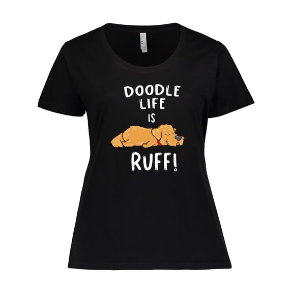 Inktastic Doodle Life is Ruff Golden Doodle Women's Plus Size T-Shirt