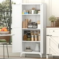 thumbnail image 5 of S-HOME Tall Steel Pantry Cabinet with 2 Doors and Adjustable Shelf Design Perfect for Storage in Kitchen and Living Room，White, 5 of 15