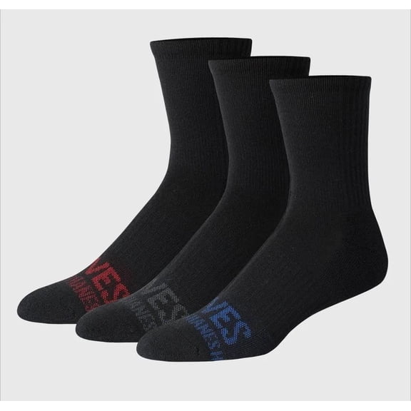 Hanes Moves Premium Men's Breathable Mesh Mid-Crew Socks 3pk - Black 6-12