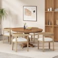thumbnail image 2 of GDF Studio Ladieu Fabric Upholstered Wood 5 Piece Dining Set, Light Ash and Beige, 2 of 12