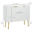thumbnail image 3 of HOMCOM Accent Cabinet w/ Gold Leg for Living Room Dining Room Hallway White, 3 of 10