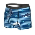thumbnail image 2 of Disketp Sharks On White Blue Striped Men'S Boxer Briefs,Soft And Breathable Cotton Underwear With Comfortflex Waistband, 2 of 8