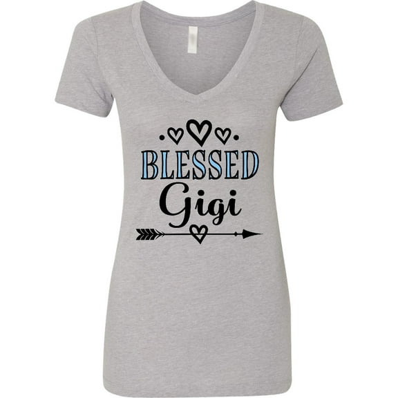 Inktastic Blessed Gigi Grandma Women's V-Neck T-Shirt