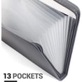 thumbnail image 4 of Bolsas Expandibles Clasificador de Documentos A4 Tipo Acordeón 13 Bolsillos con Cremallera Gris, 4 of 5