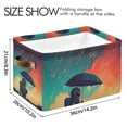 thumbnail image 4 of Yayeee Canvas Storage Basket with Handles for Shelves Fabric Bins Closet Organizer, Astronaut and Sky, 4 of 8