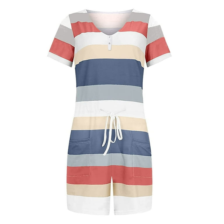 Casual Sleeveless Stripe Spaghetti Neck Jumpsuits Casual Sleeveless Stripe Spaghetti Neck Jumpsuits