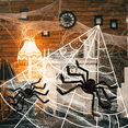 thumbnail image 2 of FGY Halloween Spider Web Decoration Kit w/ 197" Large Spider Web, 59" Giant Fake Spider and 35" Fake Spider for Porch Yard Home Party, 2 of 5