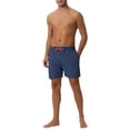 thumbnail image 2 of INSPIRE CHIC Men's Solid Summer Drawstring Waist Mesh Liner Back Pocket Swim Shorts 30 Navy Blue, 2 of 5