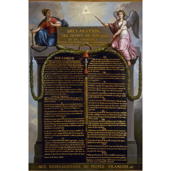 24x36 gallery poster, Declaration of the Rights of Man and of the Citizen of 26 August 1789, French Revolution