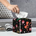 thumbnail image 6 of Rateoe Disco Mirror Ball Pattern Tissue Box Cover, Modern Square Decorative Leather Facial Paper Case Organizer Holder Dispenser 5X5X5'', 6 of 8