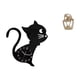thumbnail image 1 of Reloj de pared de acrílico con diseño de gato, moderno reloj decorativo de dibujos animados para sala de estar con estatua de resina abstracta de pare, 1 of 8