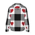 thumbnail image 2 of Goofa Heart Black Buffalo Plaid Gingham Printed Women's UPF 50+ Sun Protection Hoodie Jacket Lightweight Long Sleeve Sun Shirt for Women with Pocket Hiking Outdoor-3X-Large, 2 of 9