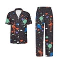 thumbnail image 5 of TSOVTHRID Colorful Paint Splatter Print Pajama Set for Women Button Down Sleepwear with Long Pants Soft Loungewear Pjs Sets, Size M, 5 of 7