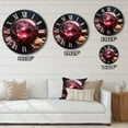 thumbnail image 5 of Designart "Red Gold Vibrant Stones Fiery Minerals" Stone Geode Oversized Wall Clock, 5 of 5