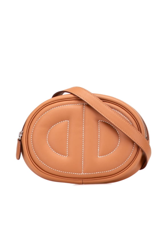 Pre-Owned Hermes Herms Body in the Loop Bag/Belt Bag Gold and Brown Swift for Women (Good)