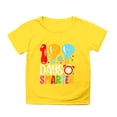 thumbnail image 4 of PMVFHDE Hauts Mignons pour Fille 2025 T-Shirt Robe Filles Hauts d'Été 2025 Maillots de Bain Filles Hauts Garçon et Fille Mode Décontractée Imprimé Col Rond Manches Courtes T-Shirt Haut Jaune, 3-4 Ans, 4 of 4