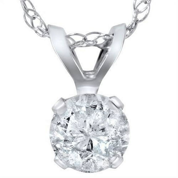 Pompeii 2ct Solitaire Diamond Pendant 14K White Gold (J,I3)