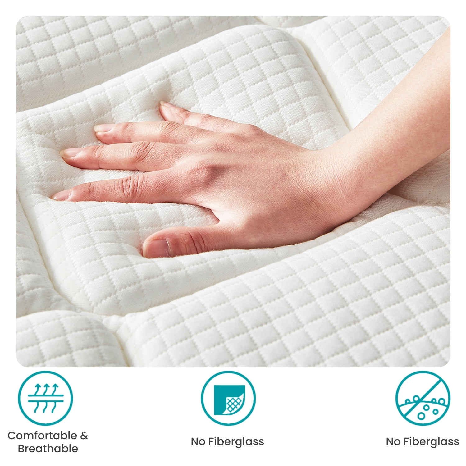 EDX 12 Inch Full Mattress and Spring Hybrid Foam for Pressure Relief, CertiPUR-US Certified Mattresses with Durable Support, Mattress in a Box, Medium Firm