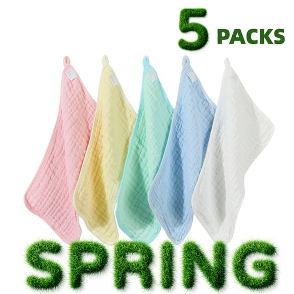 Baby Burp Cloth - Burp Clothes for Boys Girls 6 Large 20''x10'' Size Toddler Towel Organic Cotton Muslin Hand Wash Cloth, Ultra Soft Machine Washable