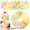 Yellow, variant on 126 Pcs Assorted Charm Pack for Quilting Cotton Fabric Square 5 x 5 Inch Precut Quilted Fabric Floral Patchwork for Sewing DIY Craft